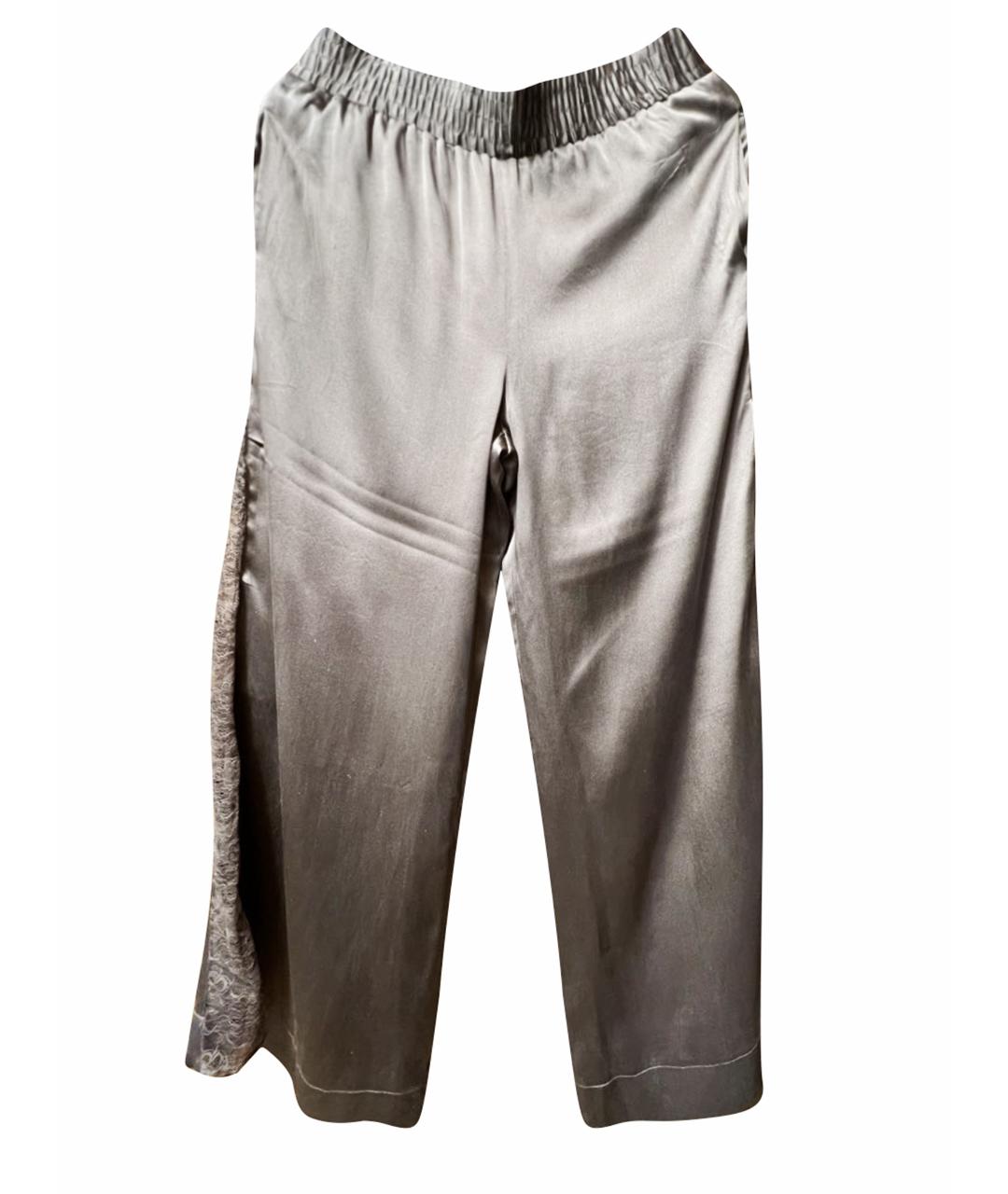MAX&MOI Коричневые шелковые брюки широкие, фото 1