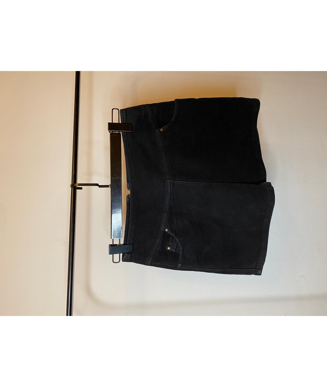 GIANFRANCO FERRE VINTAGE Черная бархатная юбка мини, фото 6