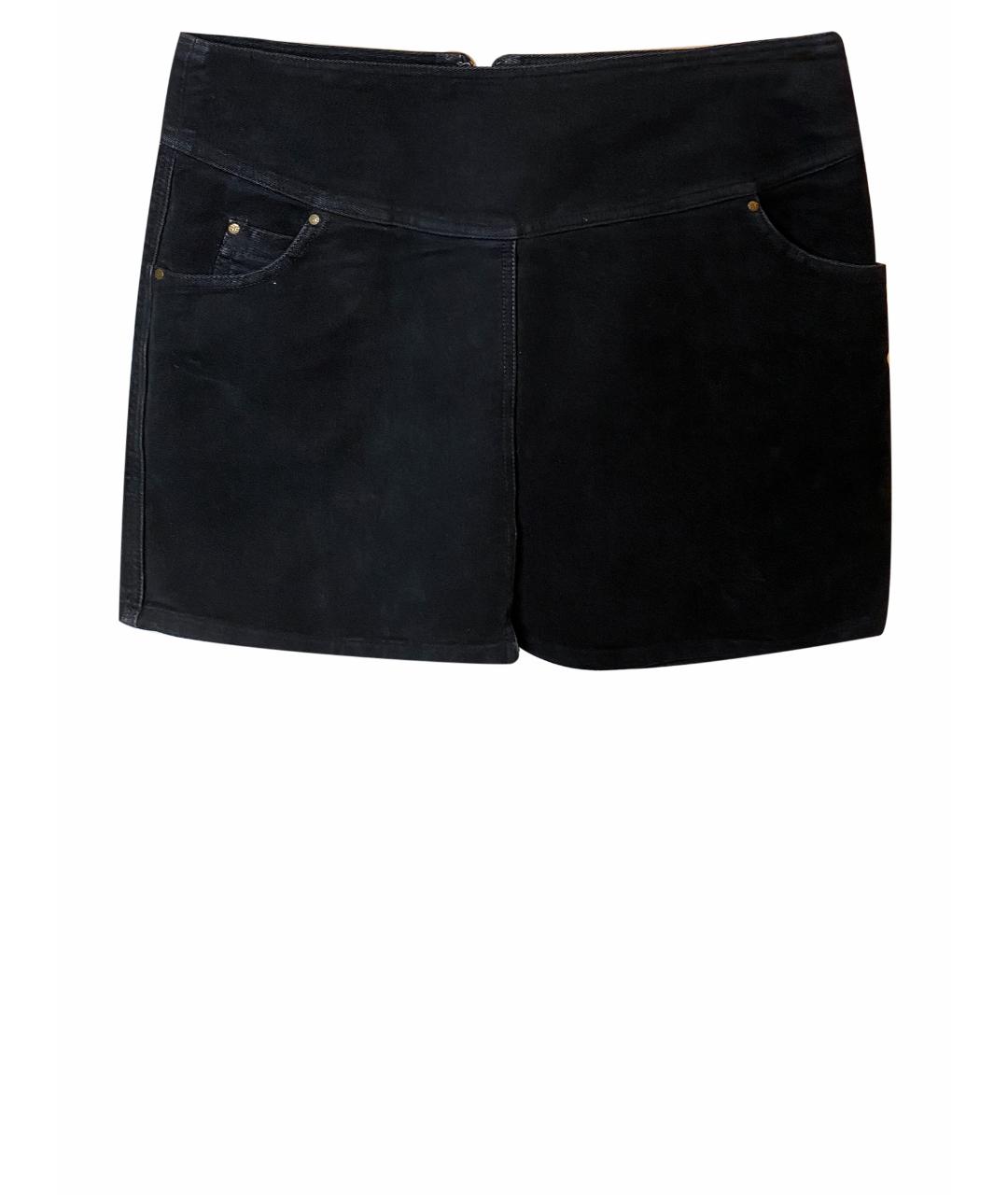 GIANFRANCO FERRE VINTAGE Черная бархатная юбка мини, фото 7
