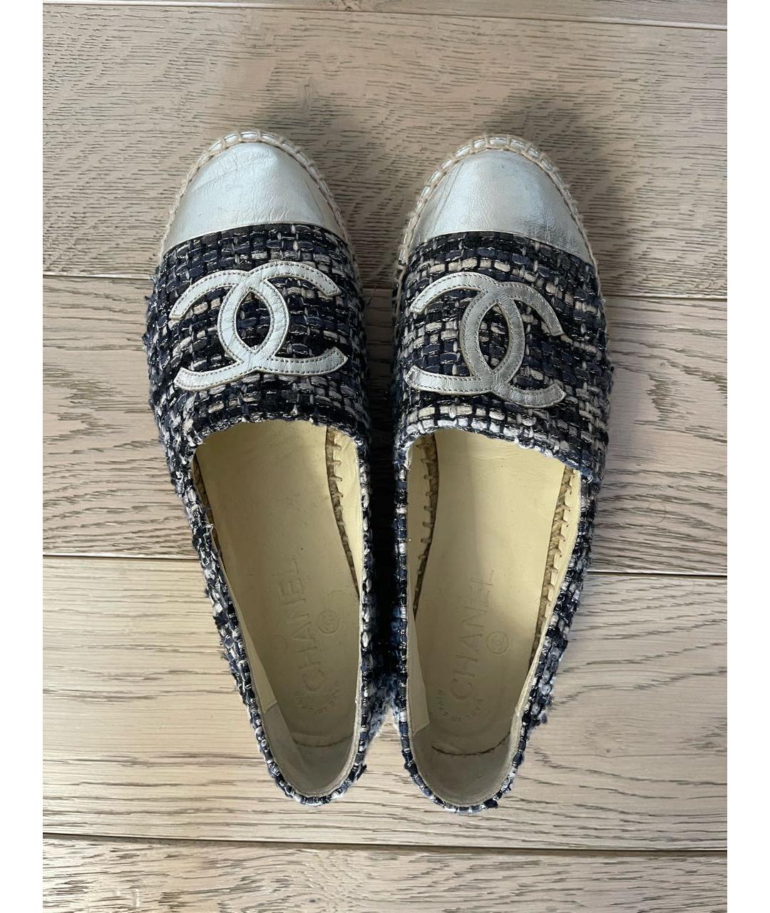 CHANEL PRE-OWNED Синие текстильные эспадрильи, фото 3