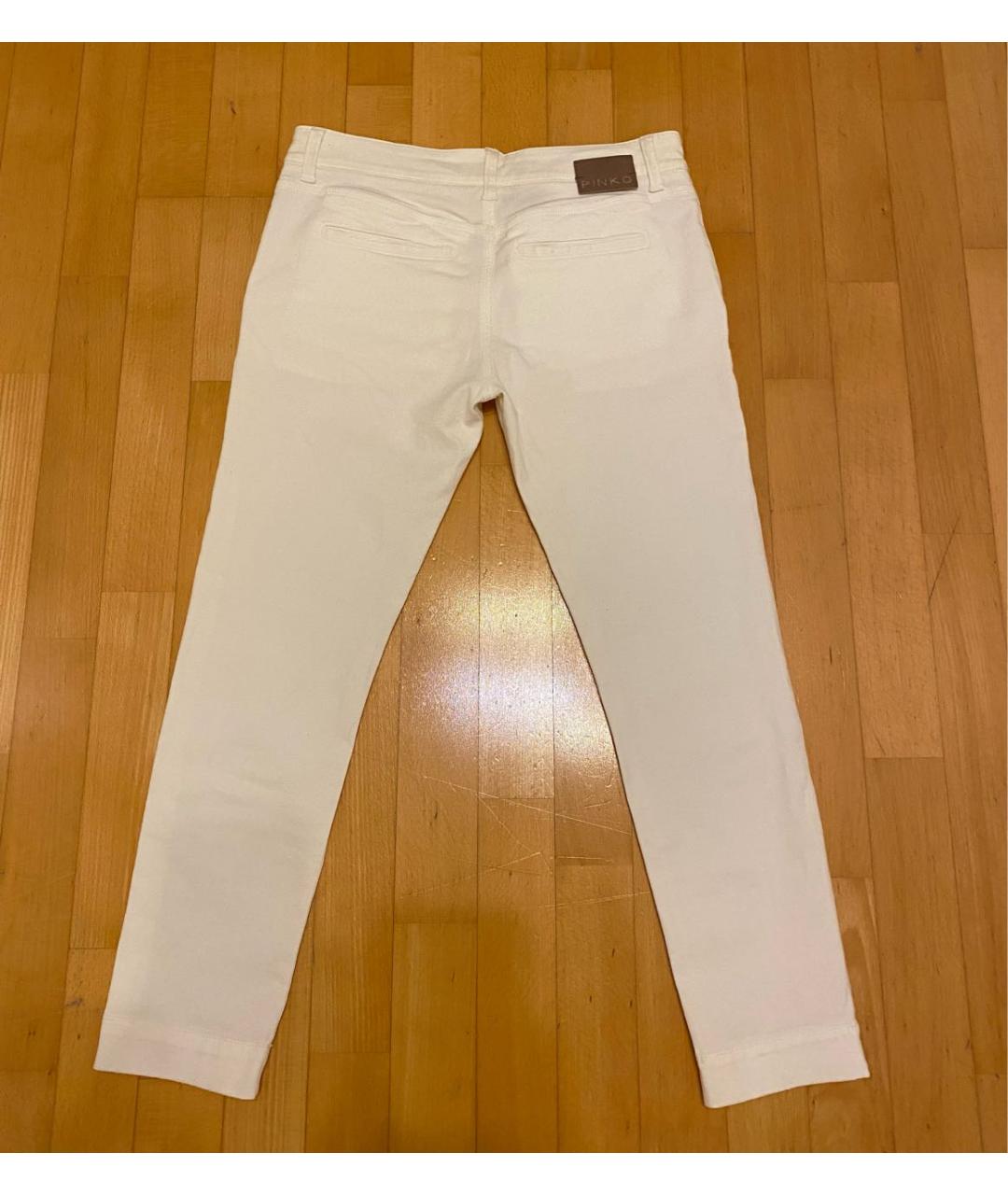 PINKO Белые хлопко-эластановые джинсы слим, фото 2