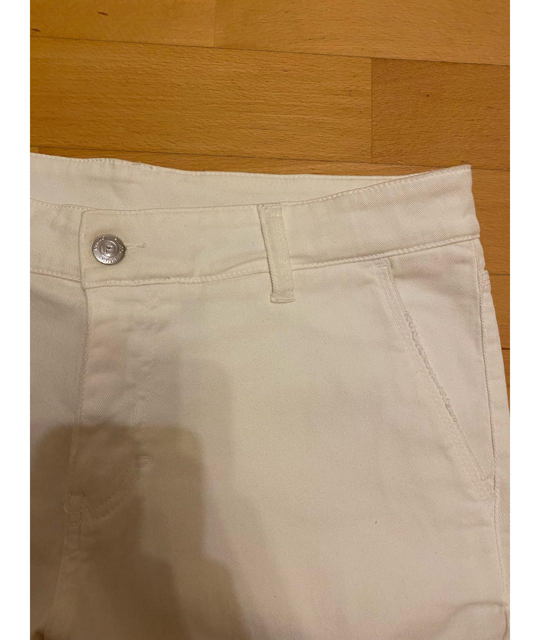 PINKO Белые хлопко-эластановые джинсы слим, фото 4