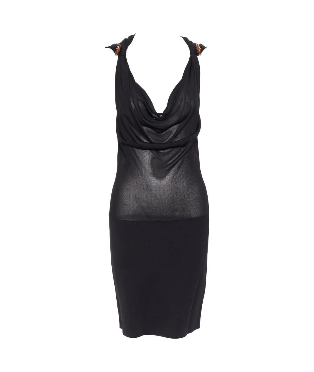 GUCCI Черное вискозное коктейльное платье, фото 1