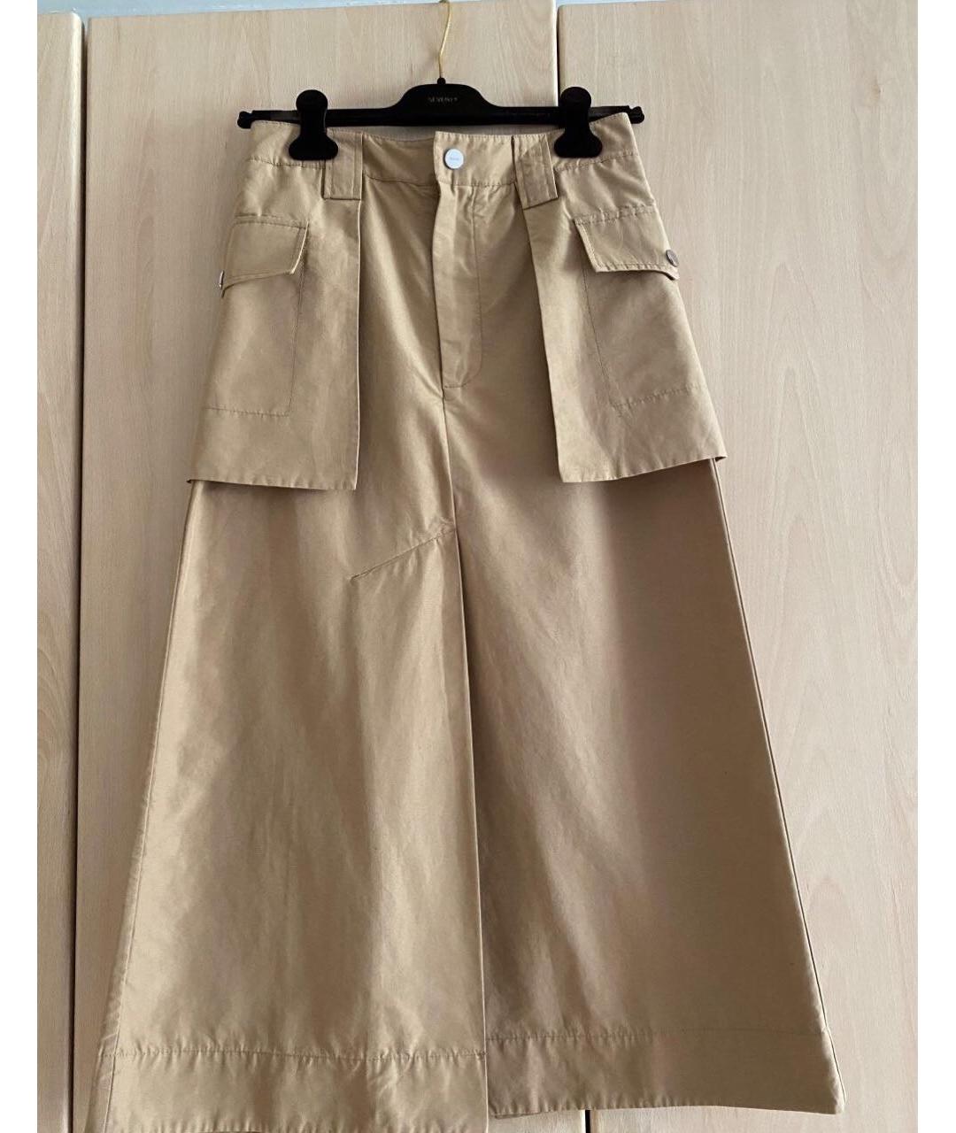 GANNI Бежевая хлопковая юбка макси, фото 5