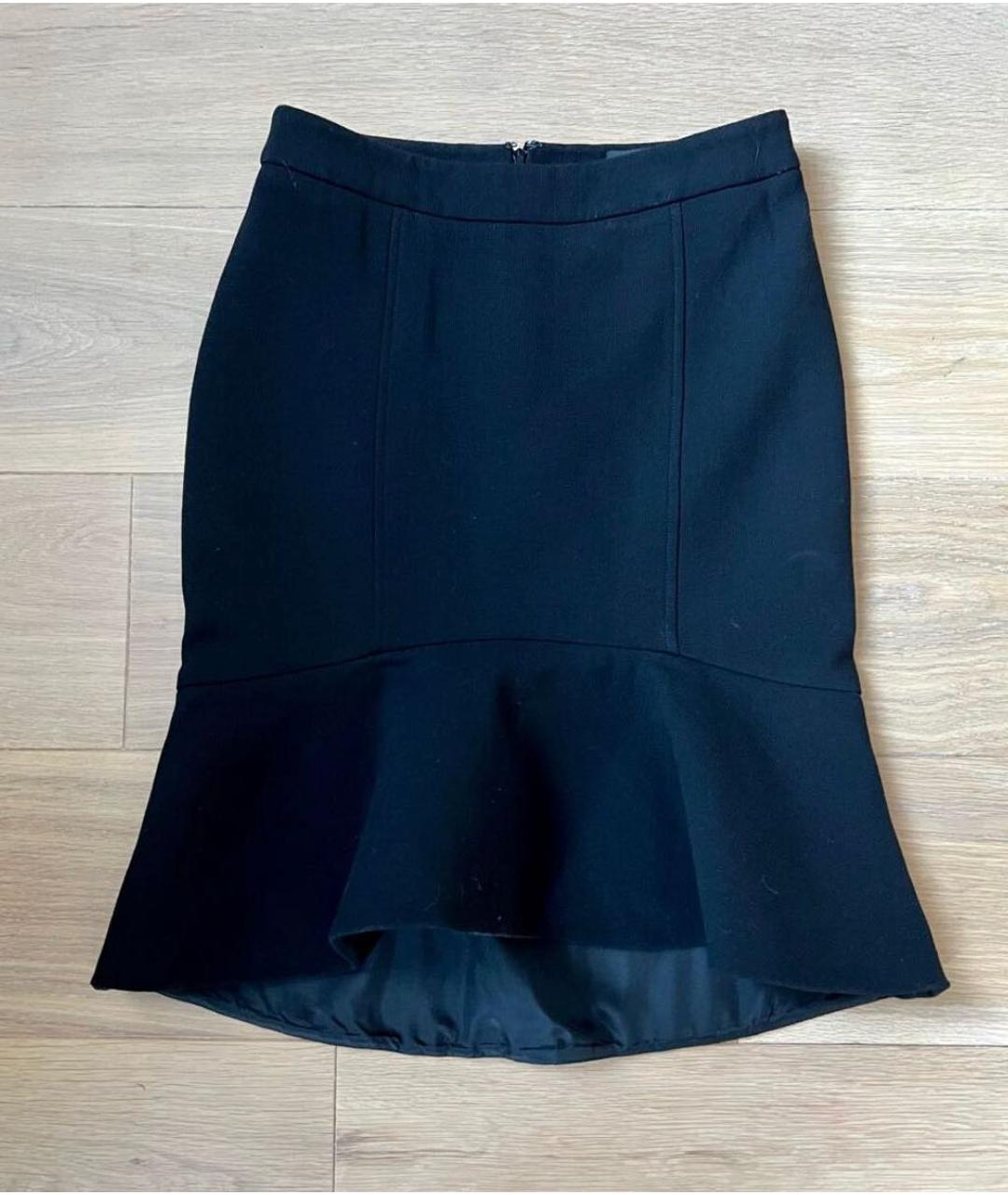 DEREK LAM Черная шерстяная юбка мини, фото 2