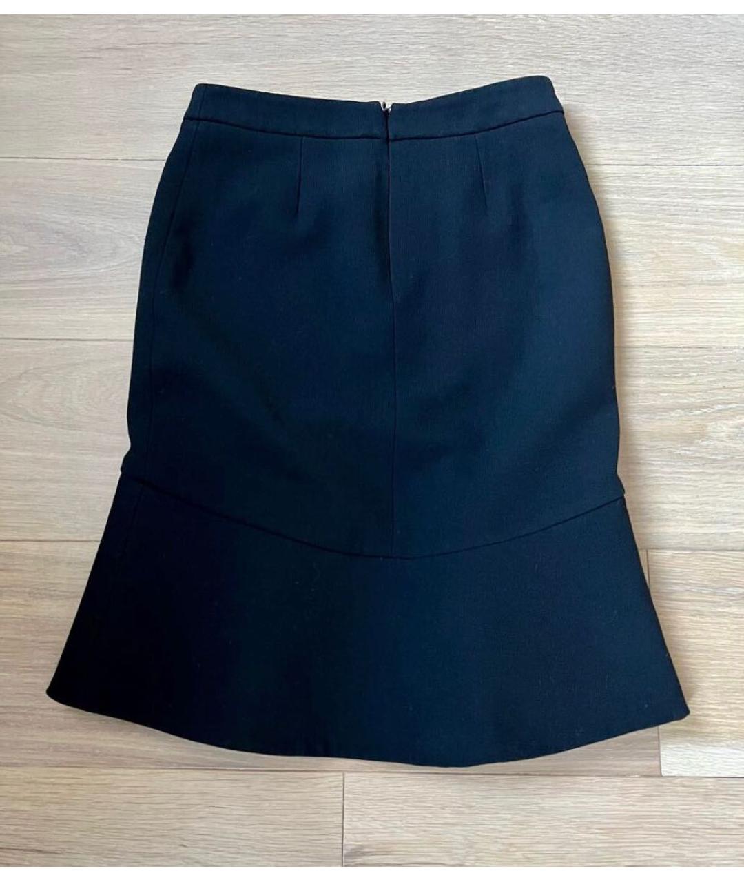 DEREK LAM Черная шерстяная юбка мини, фото 3