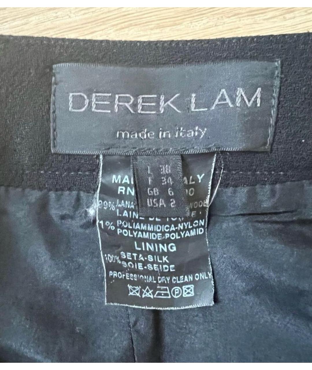 DEREK LAM Черная шерстяная юбка мини, фото 4