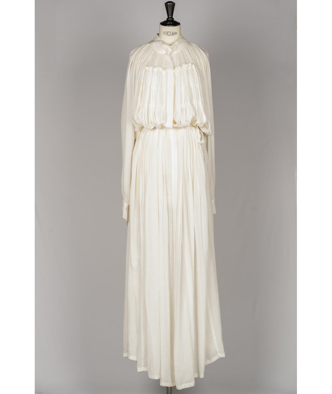 ANN DEMEULEMEESTER Белое вискозное вечернее платье, фото 3