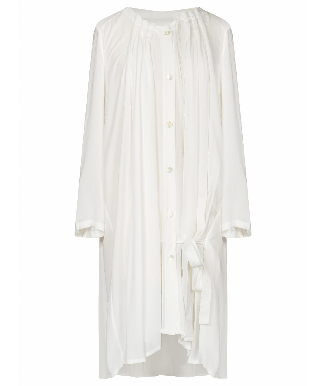 ANN DEMEULEMEESTER Белое вискозное повседневное платье, фото 1