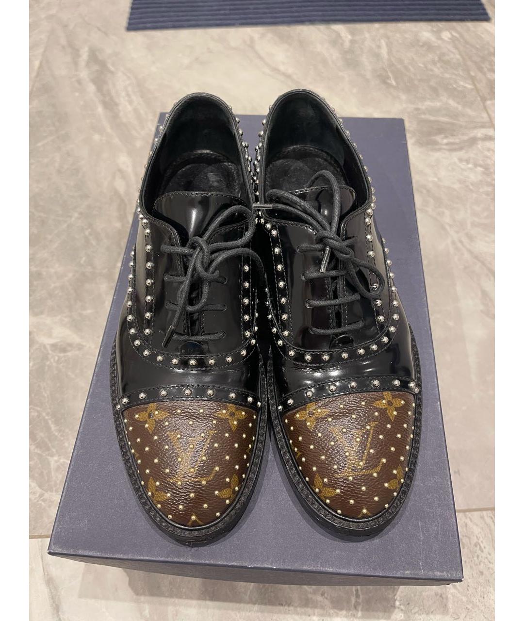 LOUIS VUITTON Черные кожаные брогги и оксфорды, фото 2