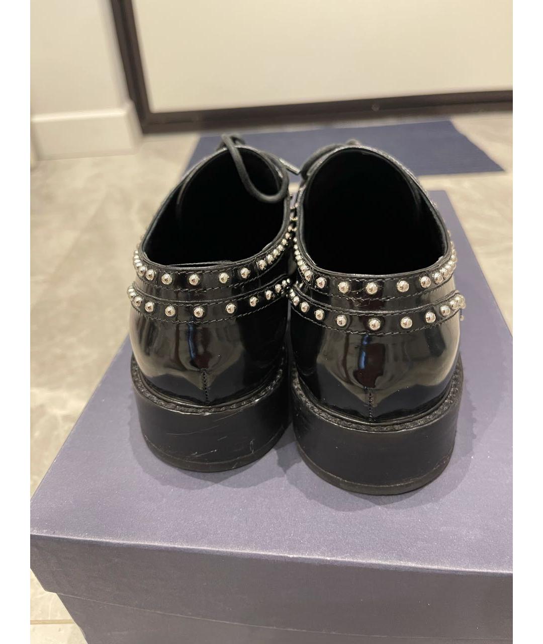 LOUIS VUITTON Черные кожаные брогги и оксфорды, фото 4