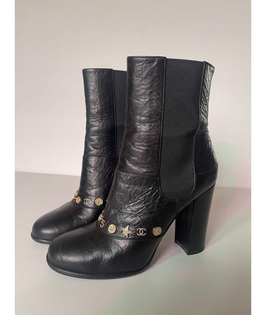 CHANEL Черные кожаные ботильоны, фото 7