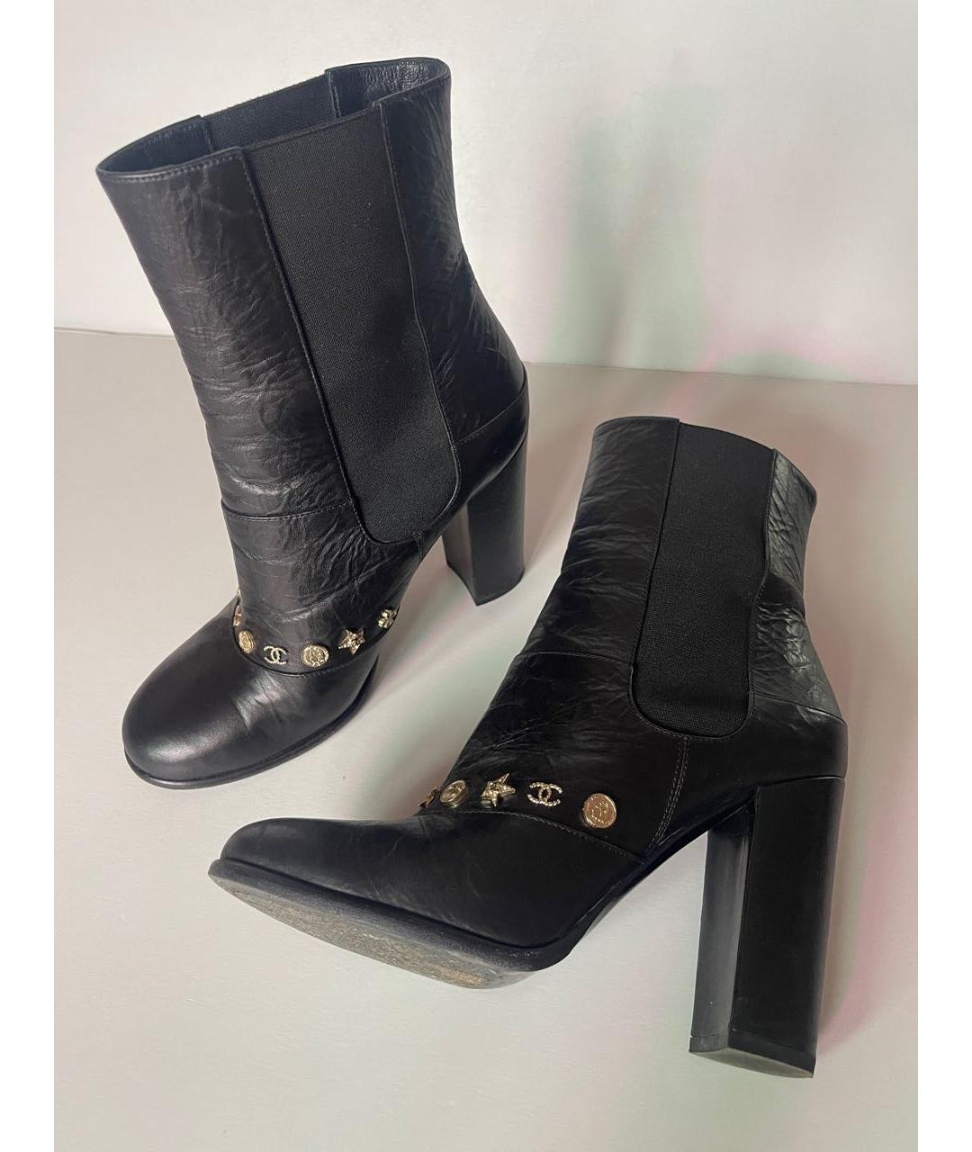 CHANEL Черные кожаные ботильоны, фото 8