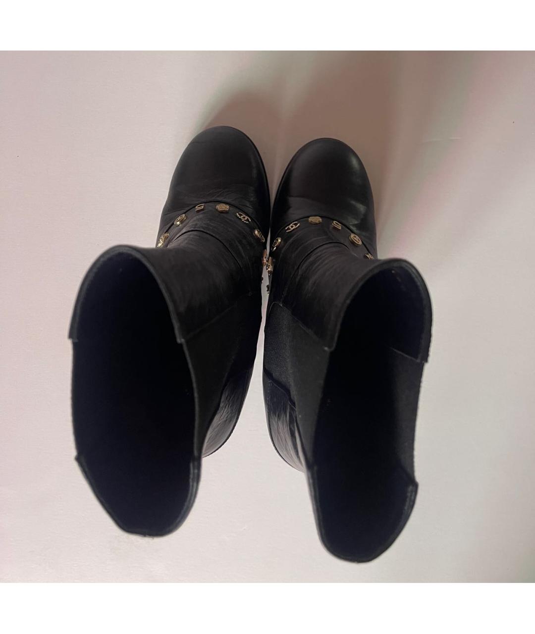 CHANEL Черные кожаные ботильоны, фото 3