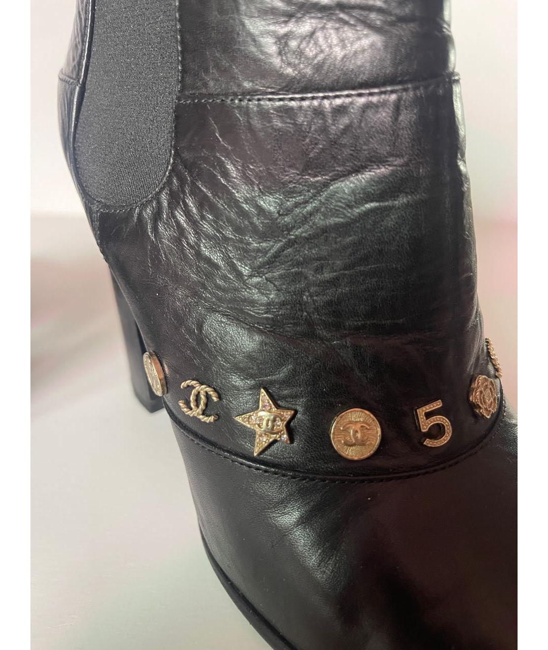 CHANEL Черные кожаные ботильоны, фото 5