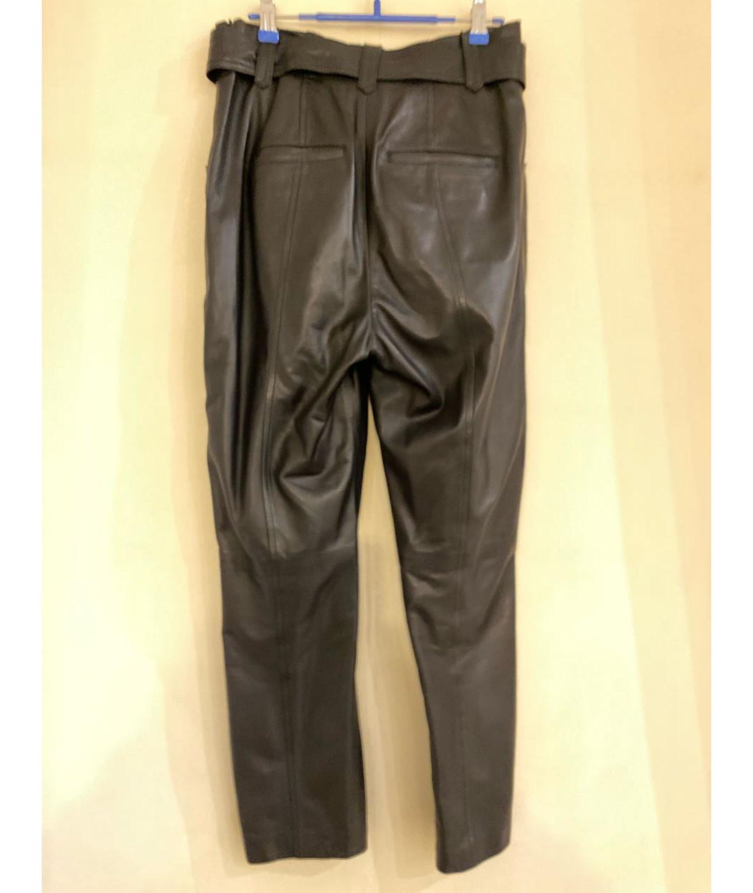 IRO Черные кожаные брюки широкие, фото 2