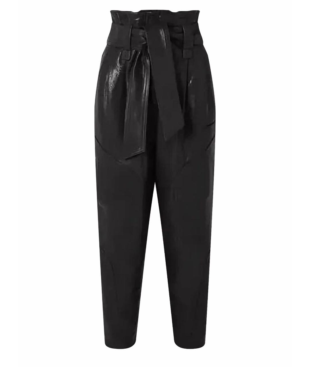 IRO Черные кожаные брюки широкие, фото 1