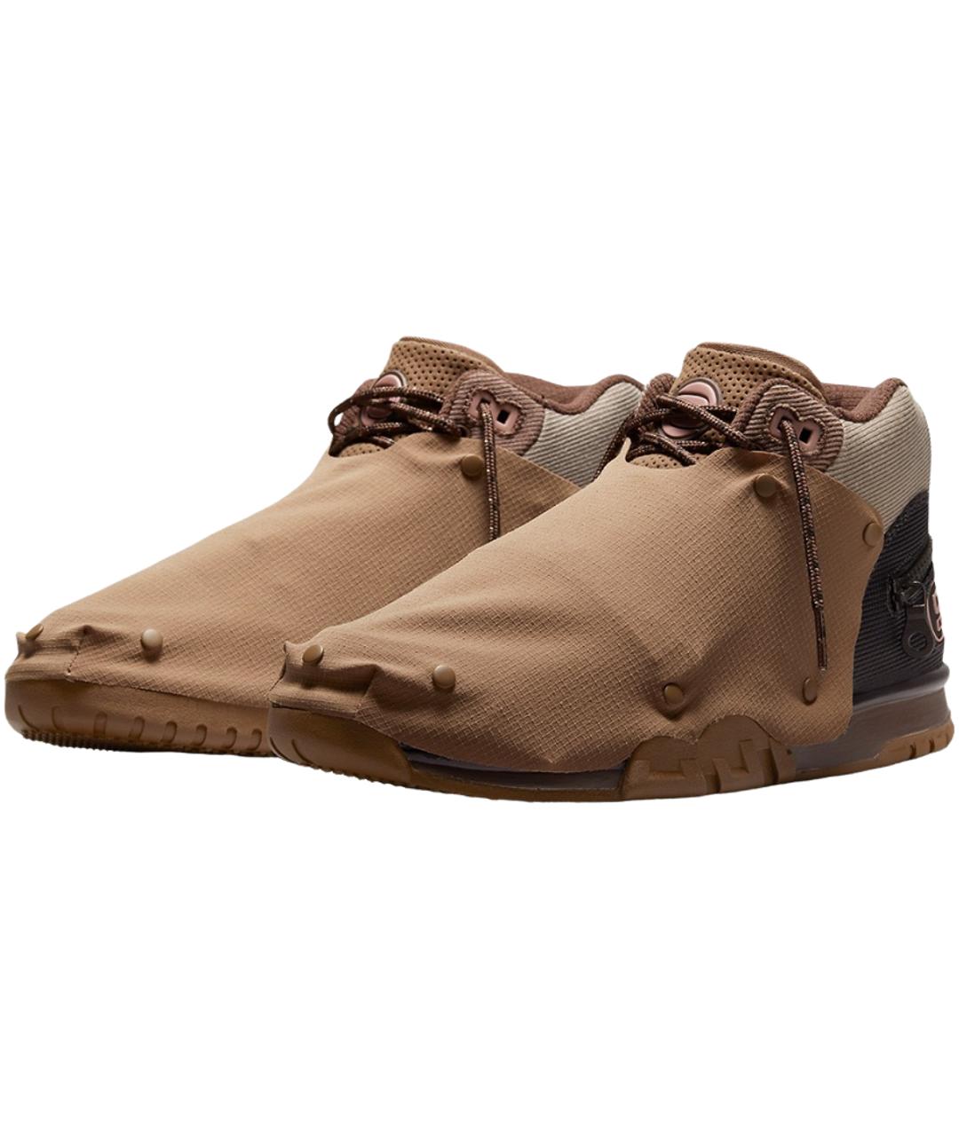 NIKE Коричневые текстильные высокие кроссовки / кеды, фото 6