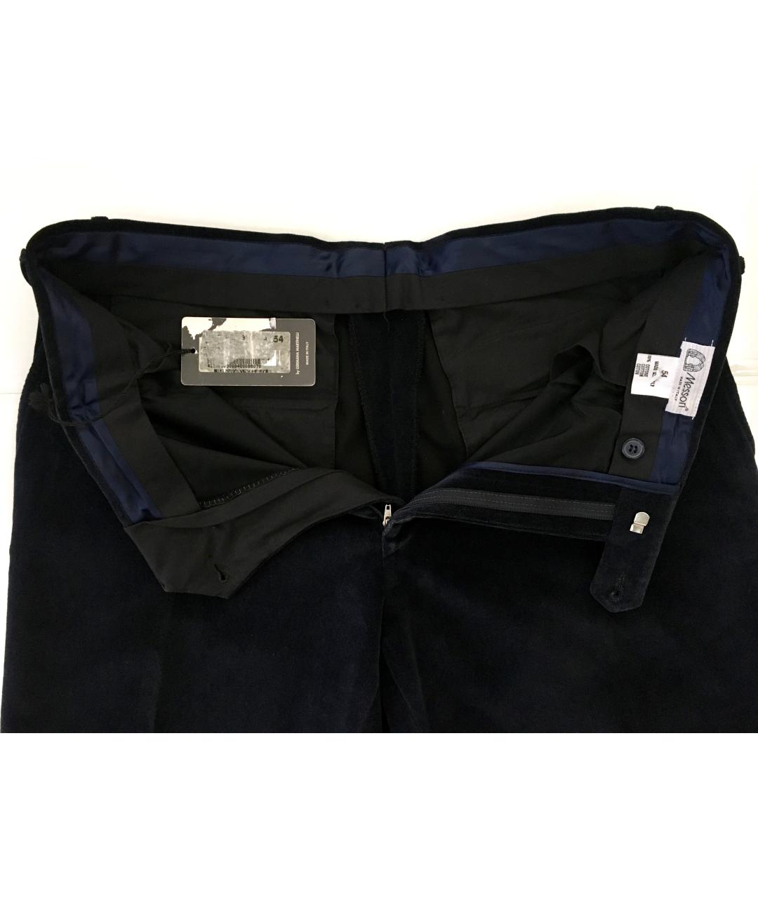 Messori Темно-синие велюровые повседневные брюки, фото 4