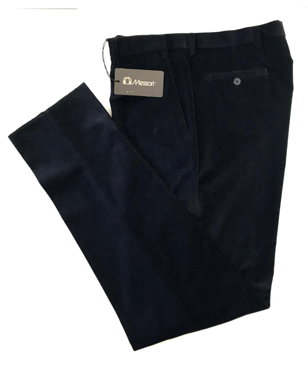 Messori Темно-синие велюровые повседневные брюки, фото 5