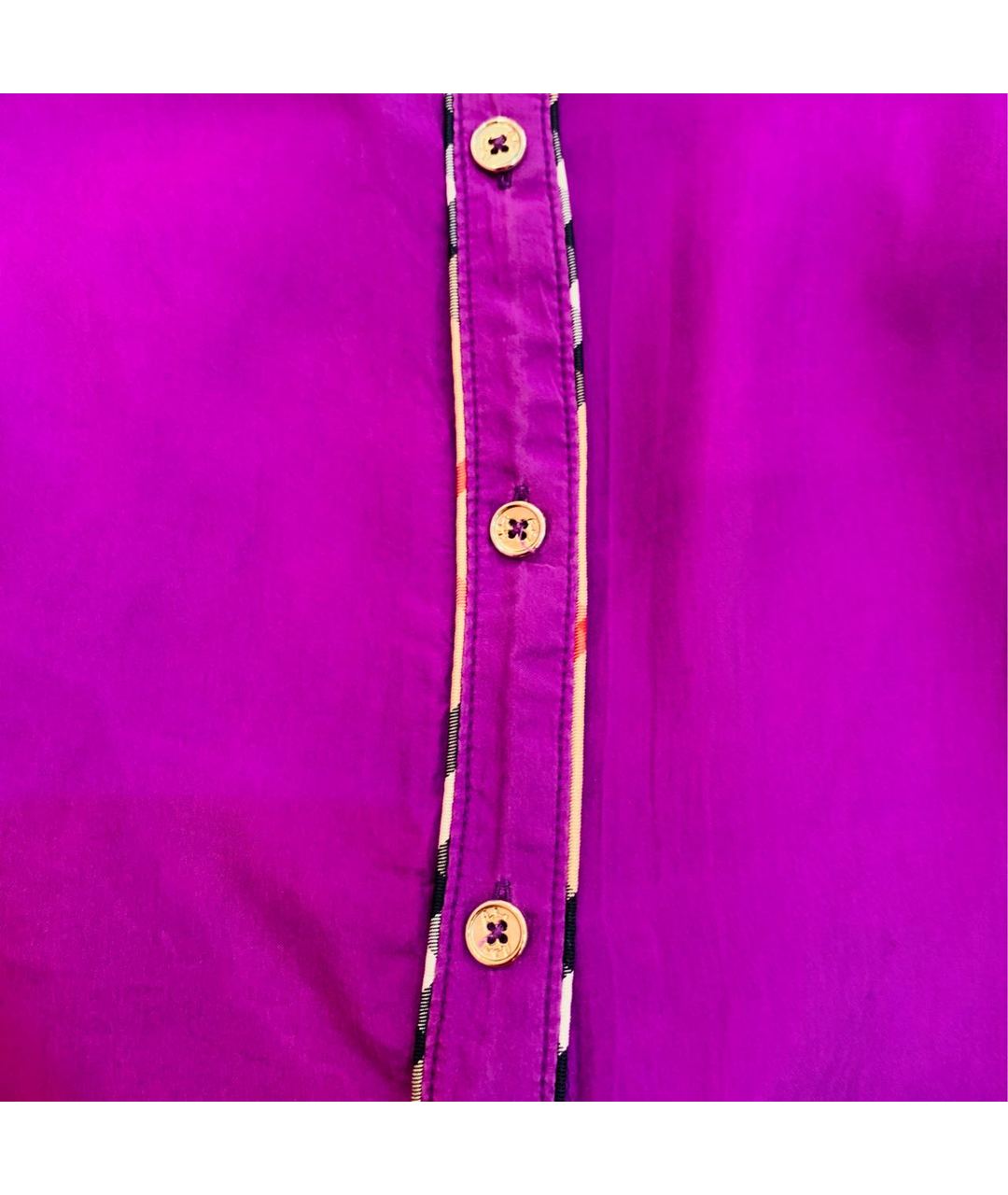 BURBERRY Фиолетовая хлопковая рубашка, фото 4