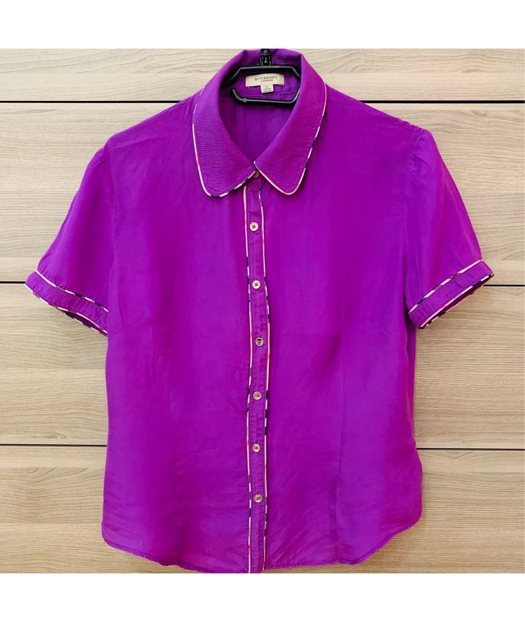 BURBERRY Фиолетовая хлопковая рубашка, фото 7