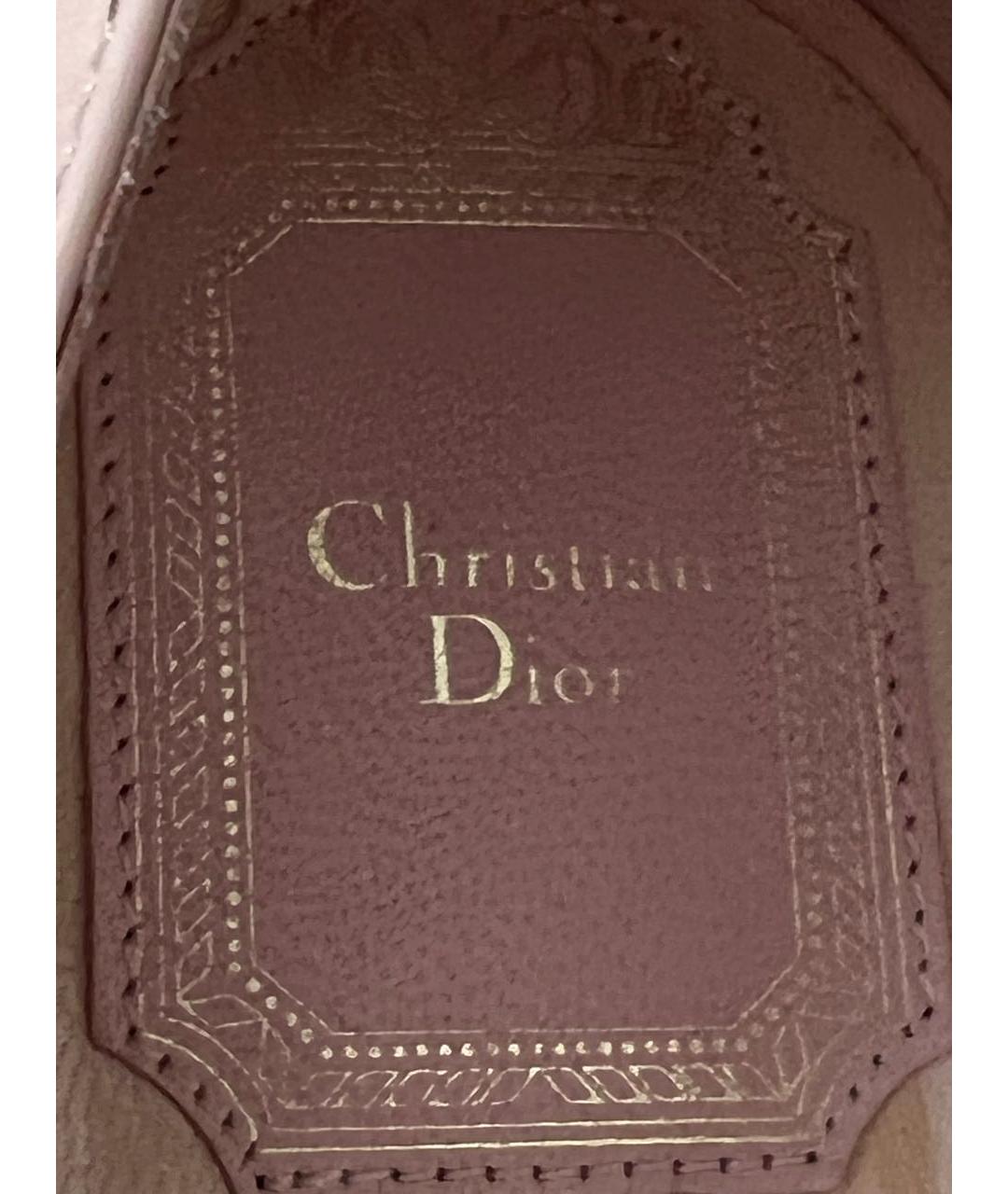 CHRISTIAN DIOR Бежевые кожаные туфли, фото 5