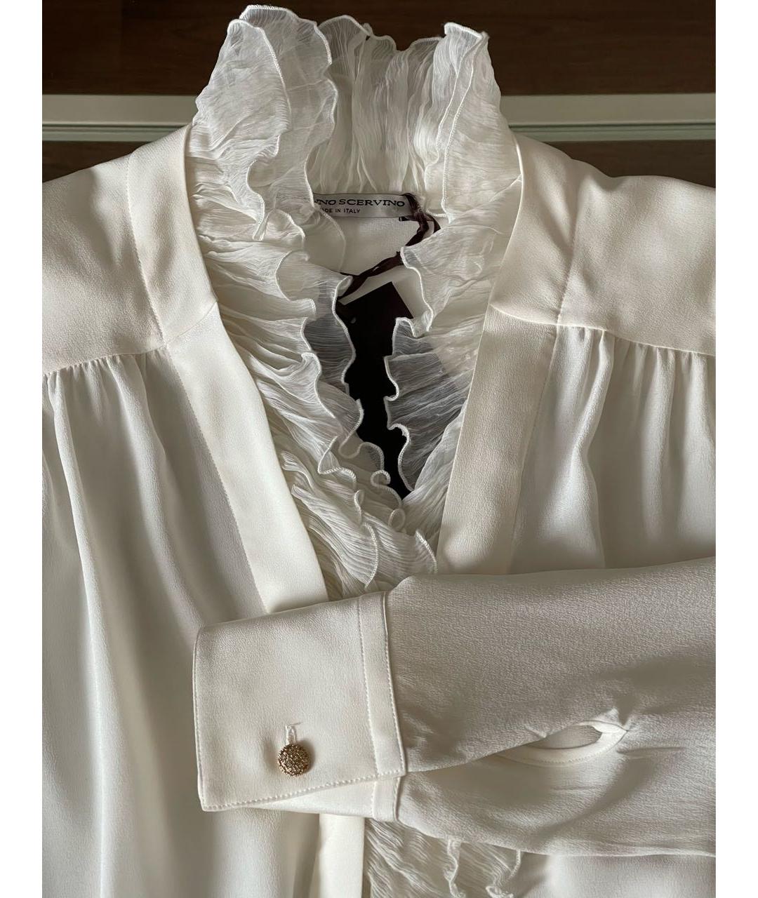ERMANNO SCERVINO Белая шелковая блузы, фото 4
