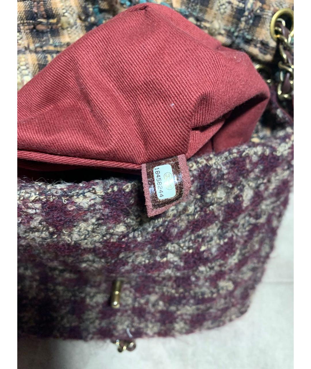 CHANEL PRE-OWNED Коричневая твидовая сумка через плечо, фото 5