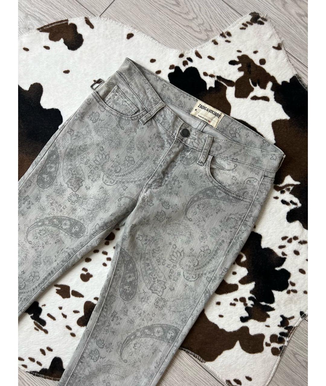 ZADIG & VOLTAIRE Серые хлопко-эластановые джинсы слим, фото 3