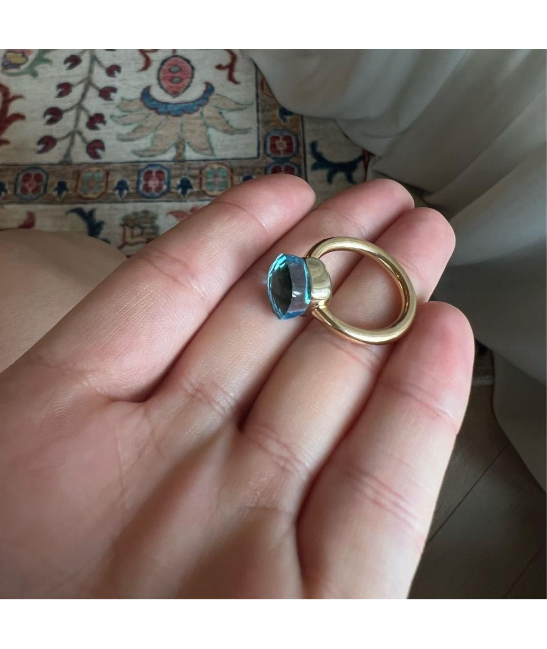 POMELLATO Голубое кольцо из желтого золота, фото 6