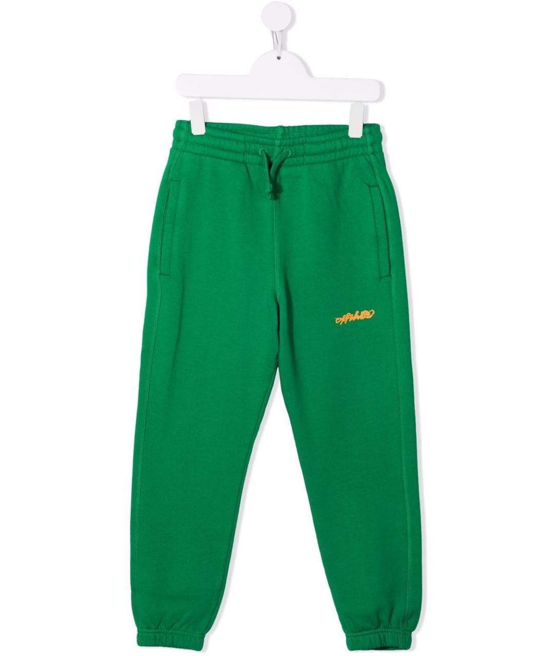 OFF-WHITE Зеленые хлопковые брюки и шорты, фото 3