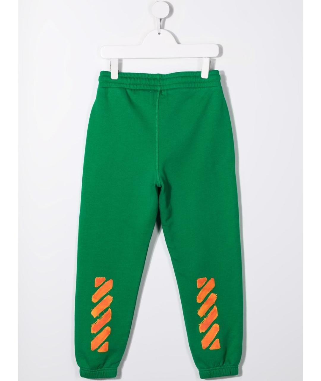 OFF-WHITE Зеленые хлопковые брюки и шорты, фото 2