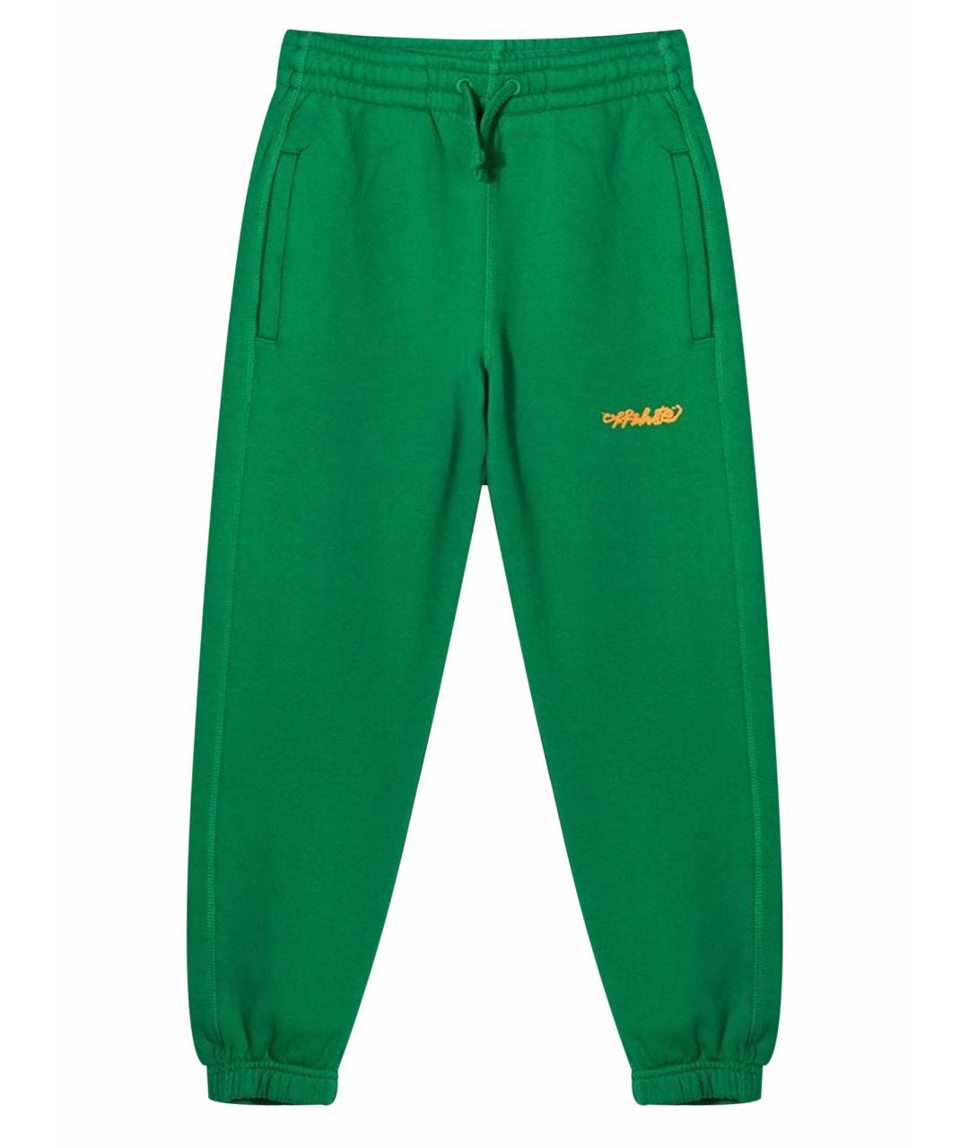 OFF-WHITE Зеленые хлопковые брюки и шорты, фото 4