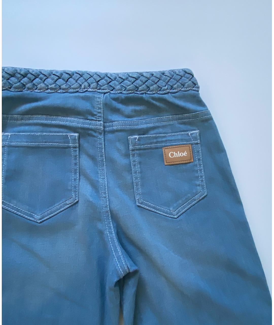 CHLOE Голубые хлопковые детские джинсы, фото 3