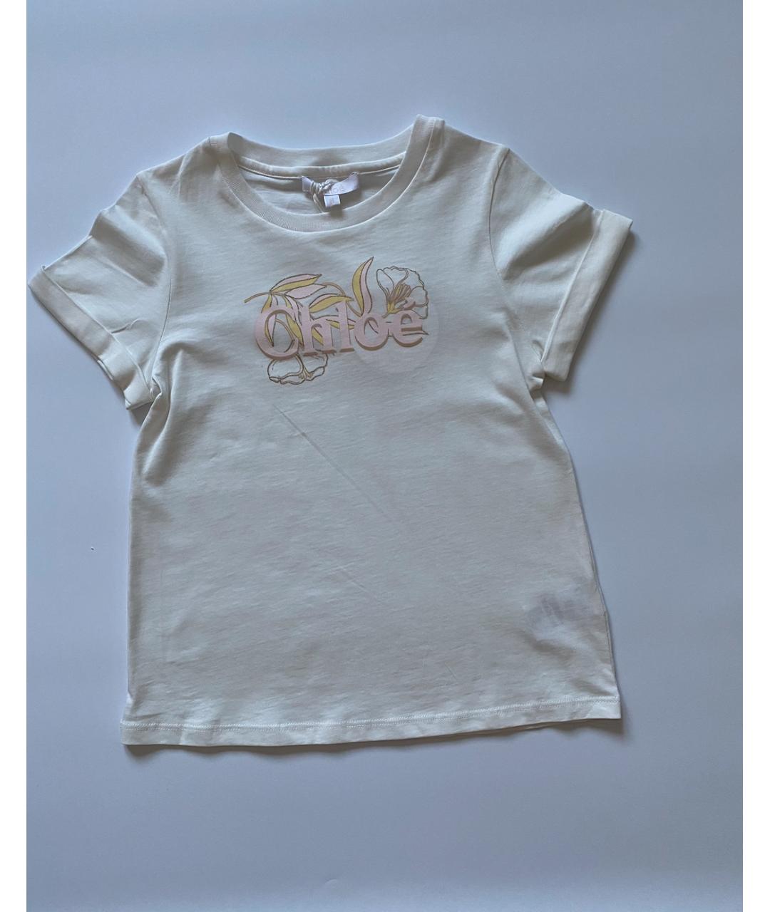 CHLOE Белый хлопковый детская футболка / топ, фото 3