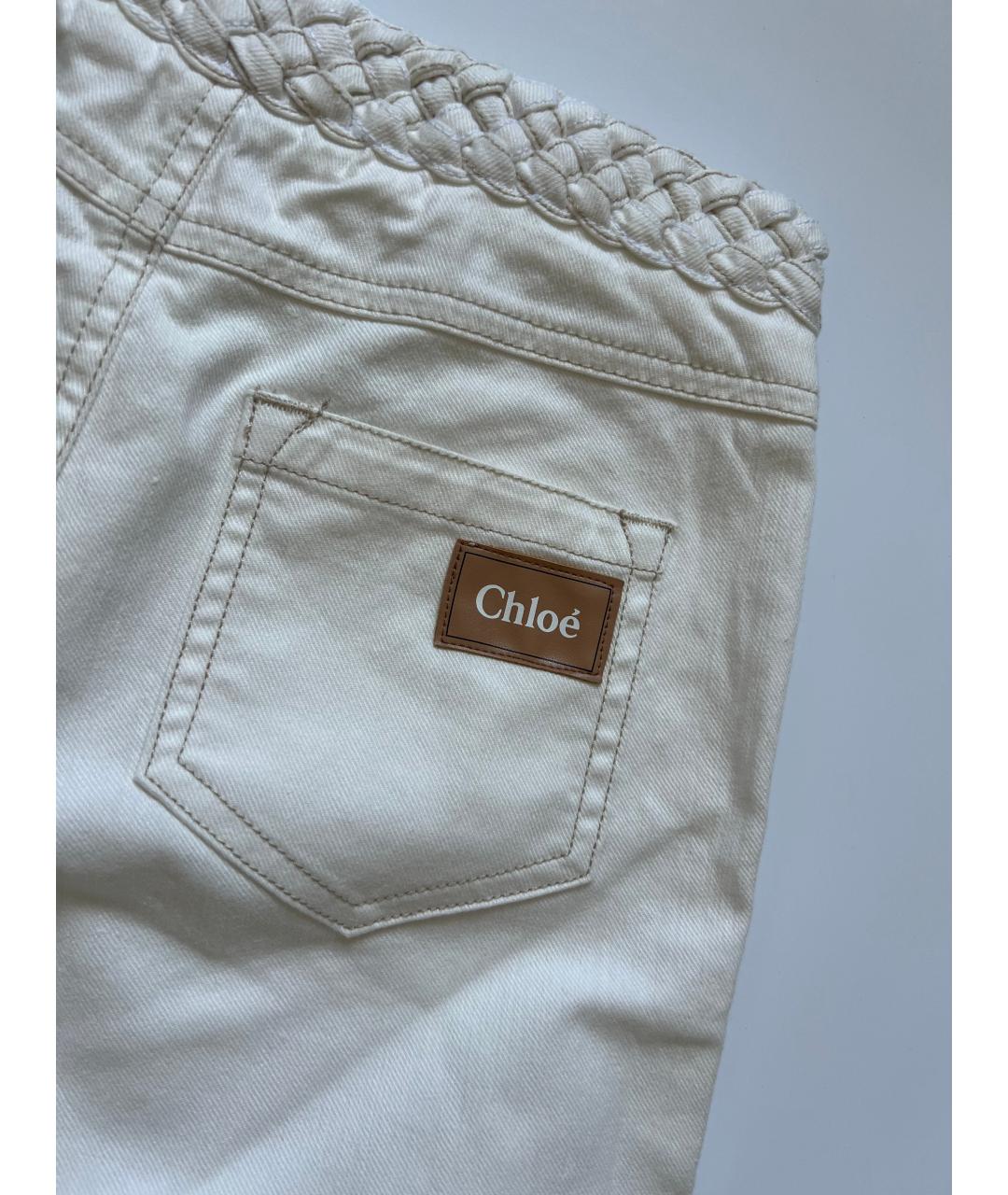 CHLOE Белые хлопковые брюки и шорты, фото 3