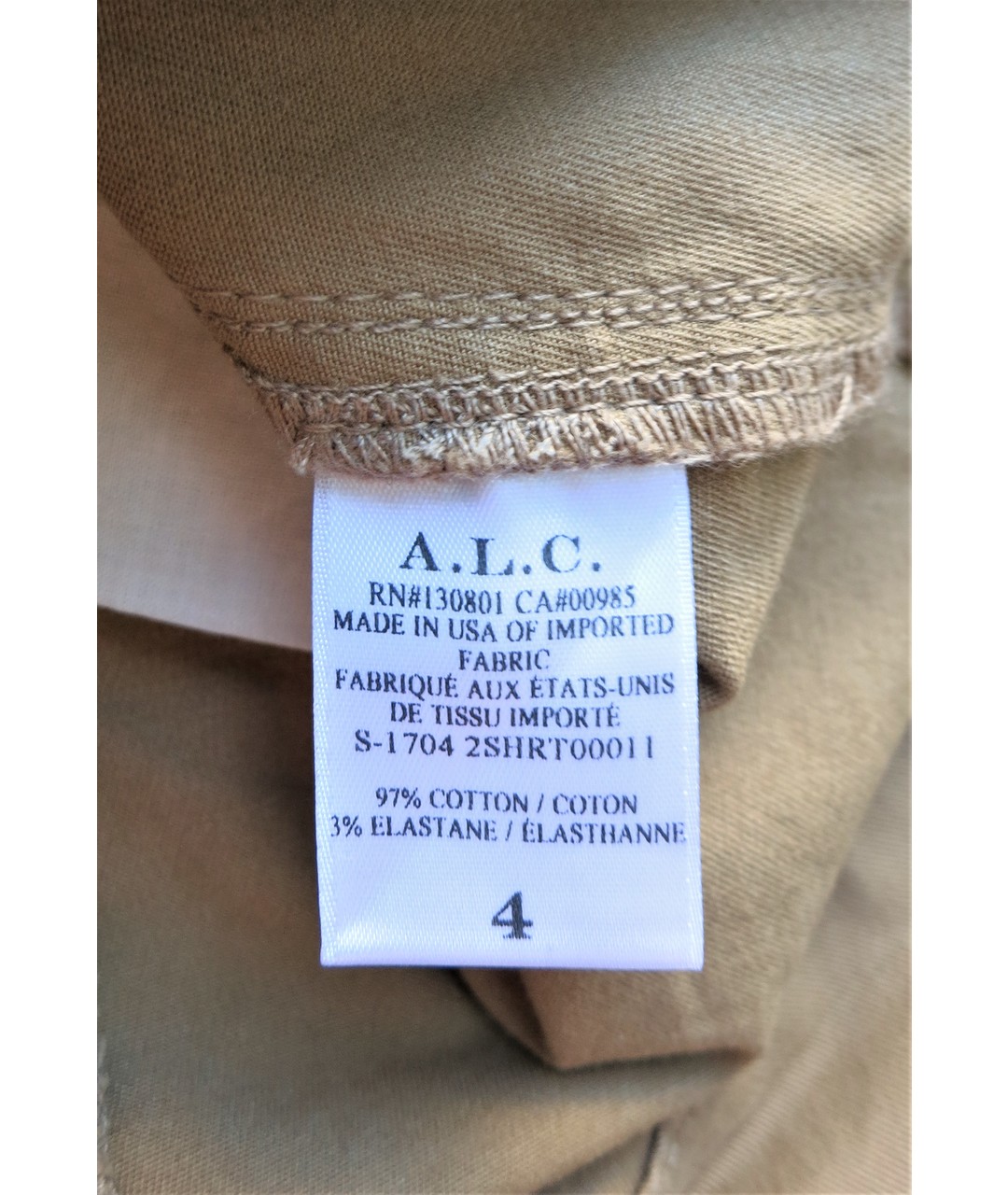 A.L.C. Коричневые хлопко-эластановые шорты, фото 7