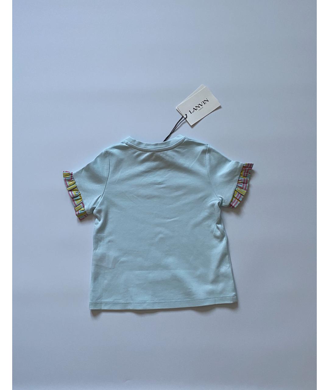 LANVIN Голубой хлопковый детская футболка / топ, фото 3