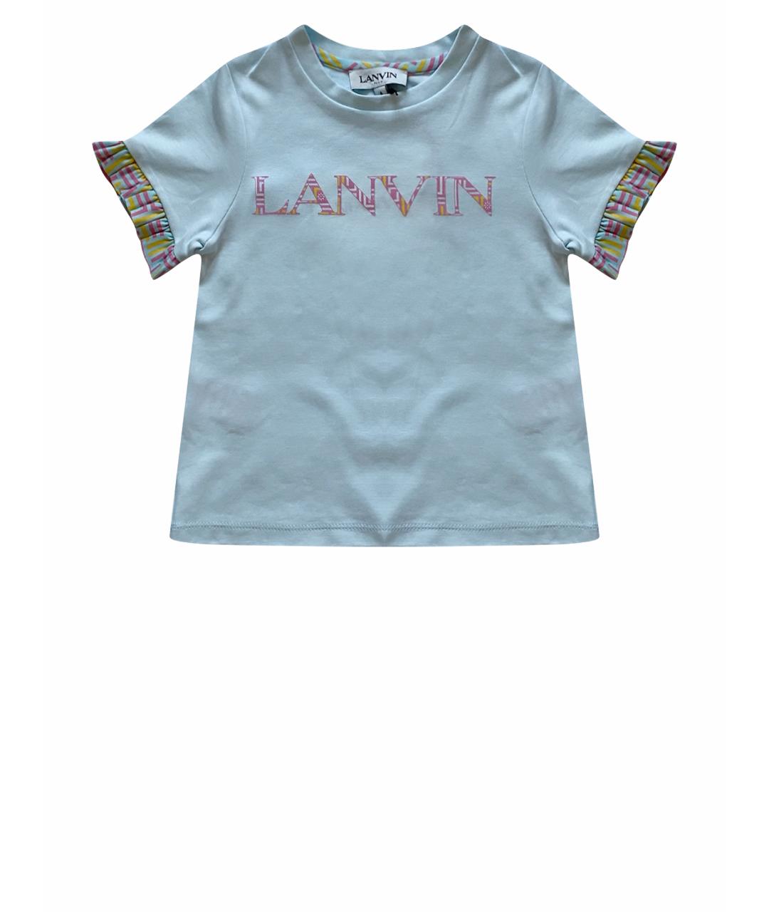 LANVIN Голубой хлопковый детская футболка / топ, фото 1