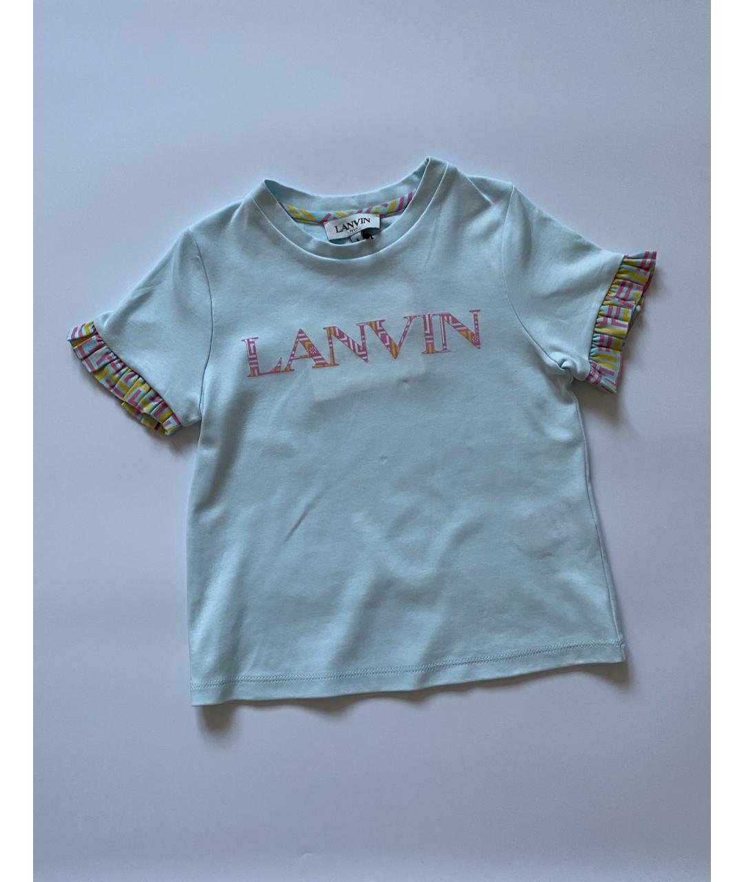 LANVIN Голубой хлопковый детская футболка / топ, фото 4