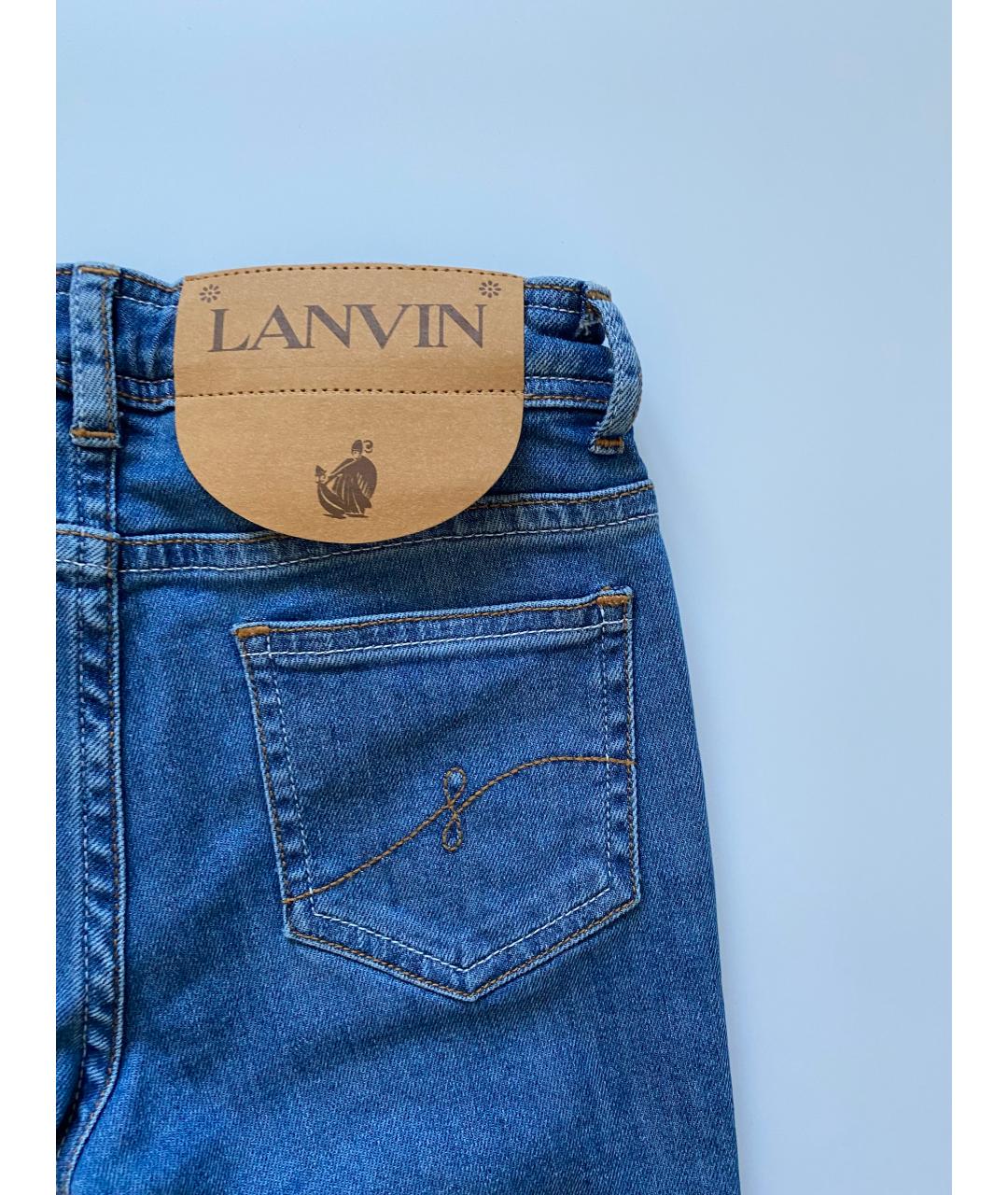 LANVIN Синие хлопковые детские джинсы, фото 3