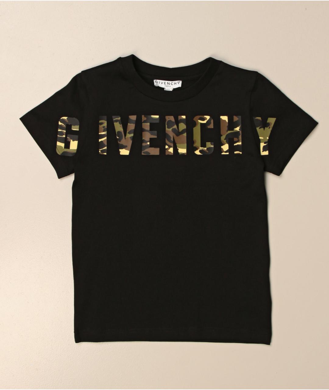 GIVENCHY KIDS Черная хлопковая детская футболка, фото 3