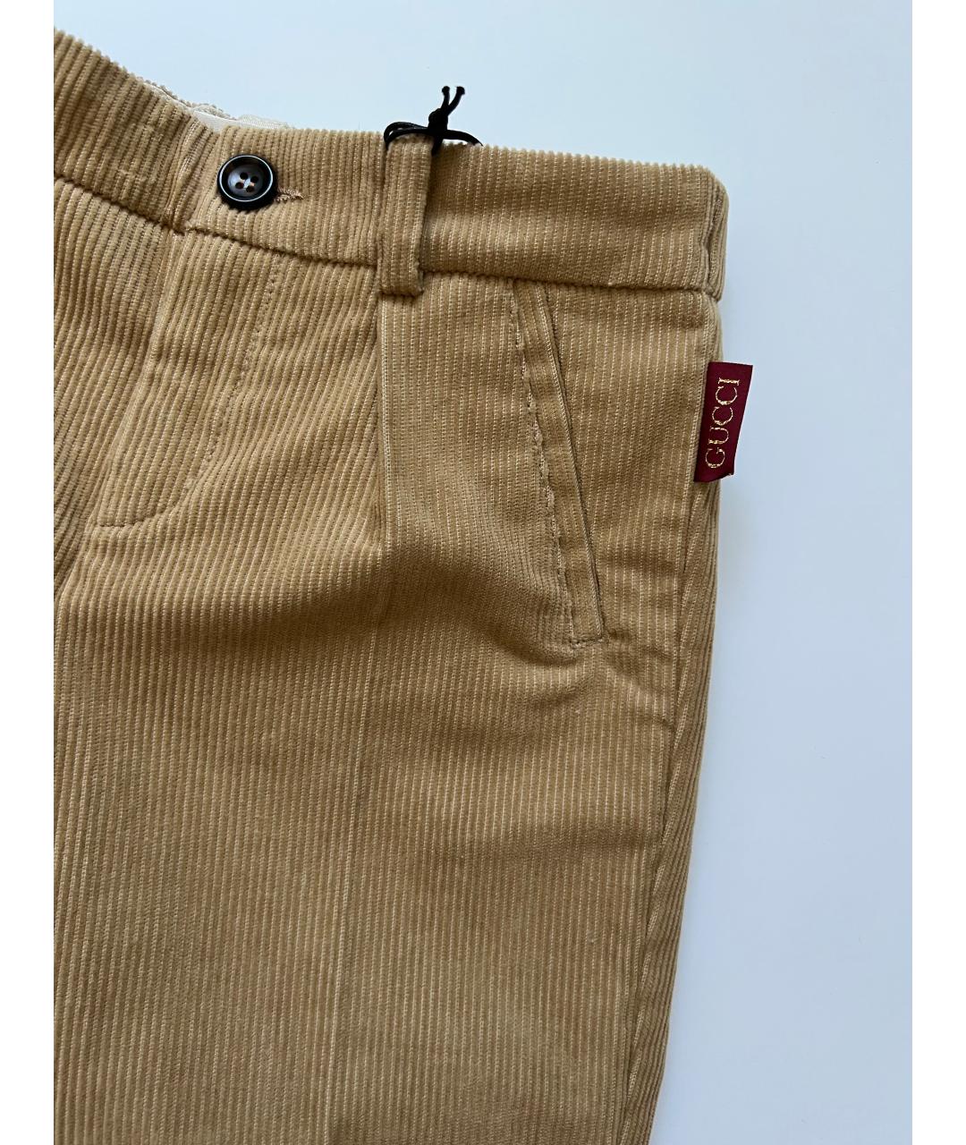 GUCCI Коричневые хлопковые брюки и шорты, фото 2
