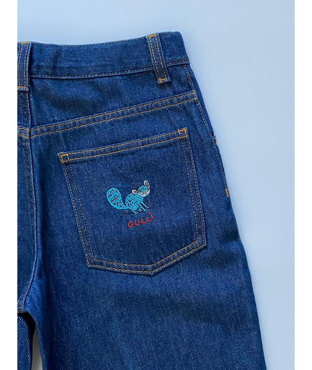 GUCCI Синие хлопковые детские джинсы, фото 3