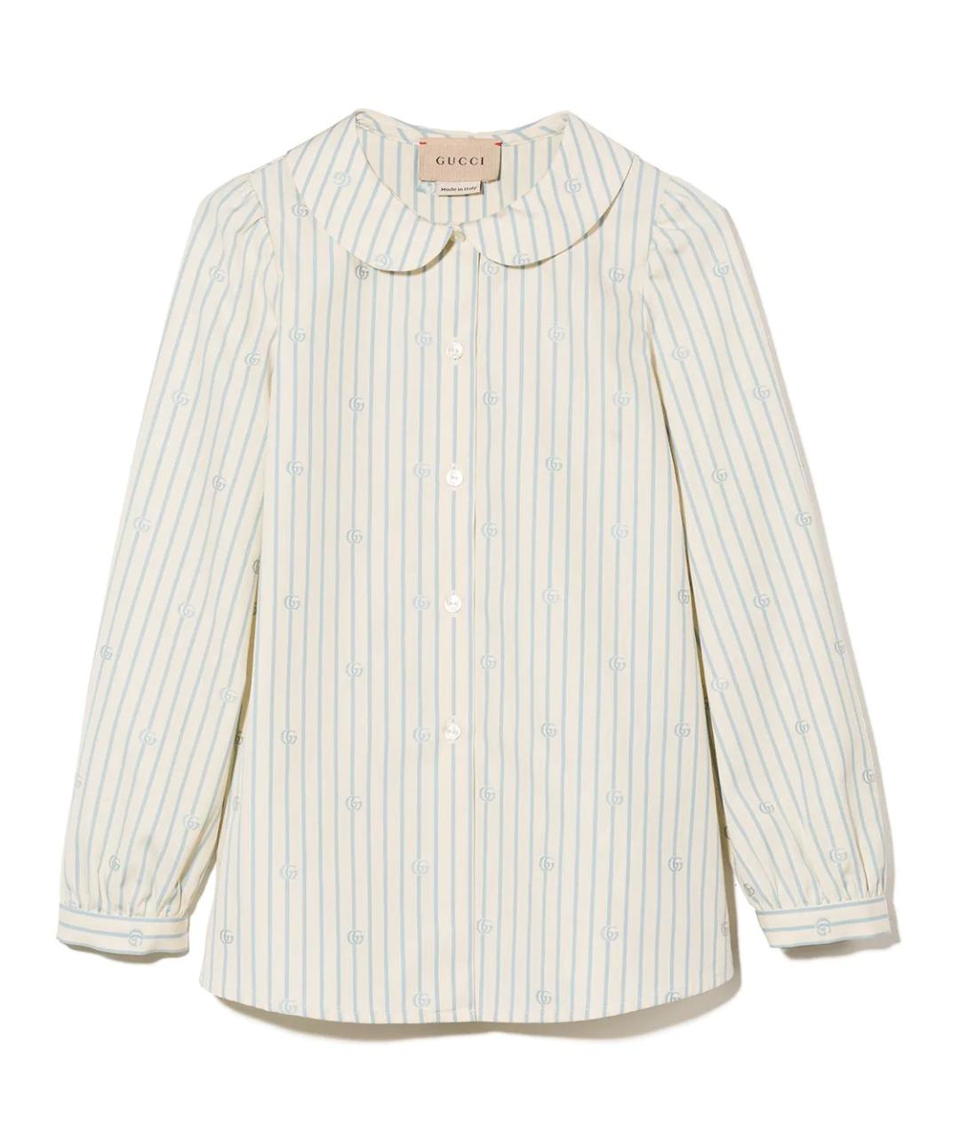GUCCI Бежевая хлопковая блузка для девочек, фото 1