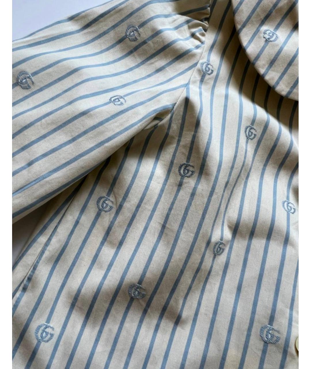 GUCCI Бежевая хлопковая блузка для девочек, фото 4