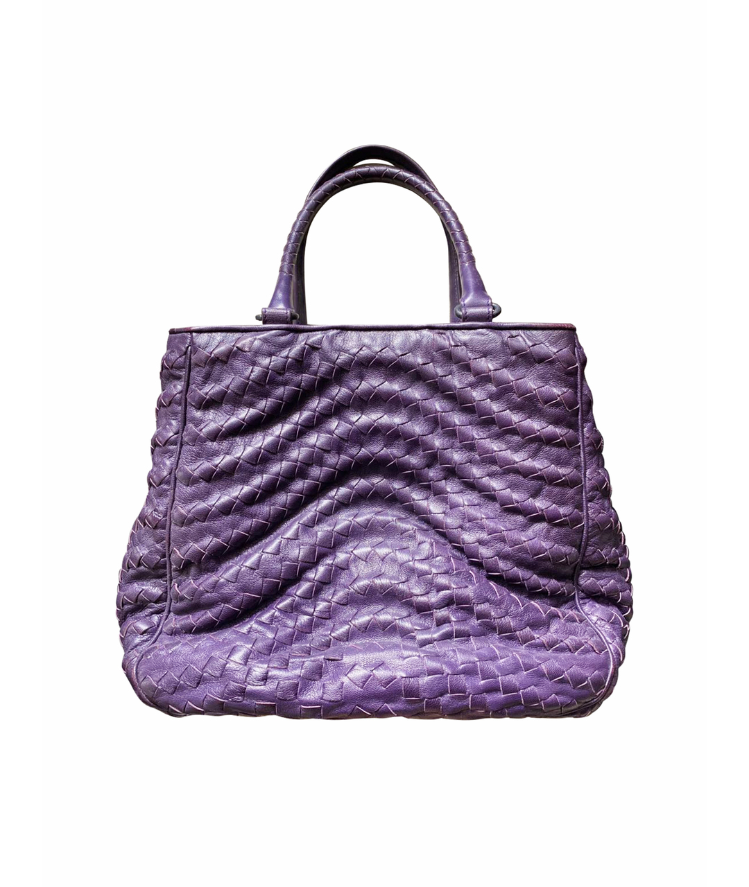 BOTTEGA VENETA Фиолетовая кожаная сумка тоут, фото 1