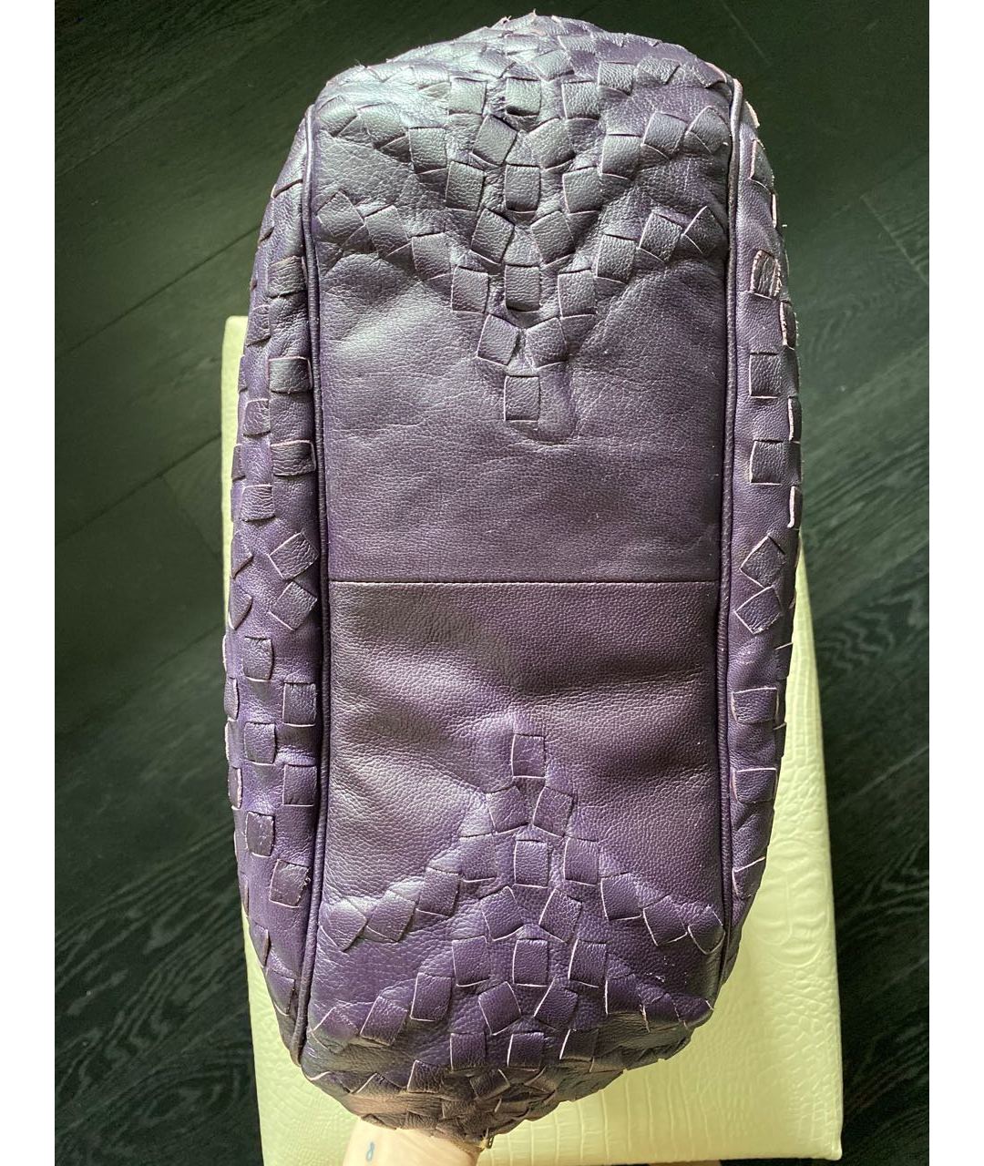 BOTTEGA VENETA Фиолетовая кожаная сумка тоут, фото 6