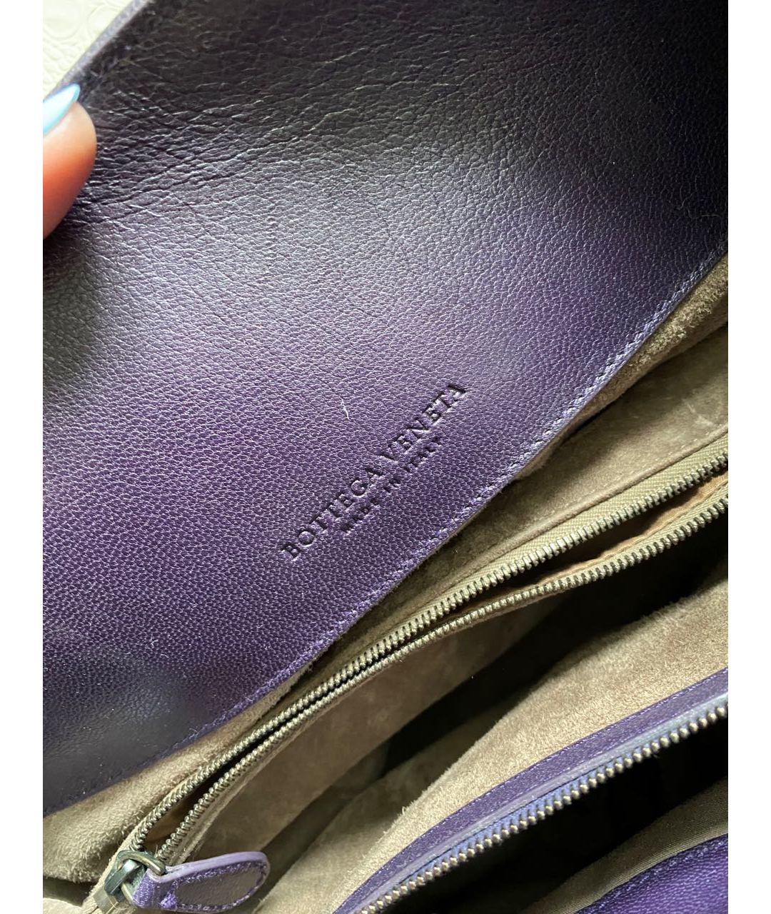BOTTEGA VENETA Фиолетовая кожаная сумка тоут, фото 8